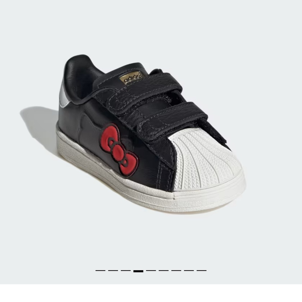 New/ Adidas Black and White Superstar Sneakers with Velcro infant size 4